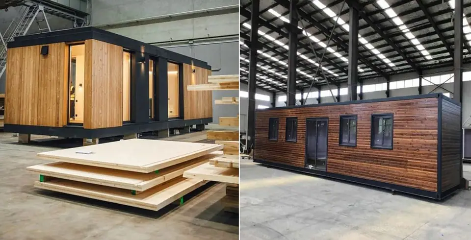 Tấm sàn, vách và khung module nhà lắp ghép gia công tại xưởng