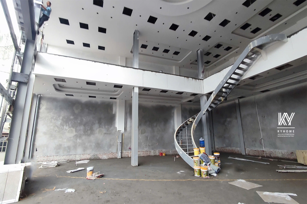 tầng 1 nhà lắp ghép showroom