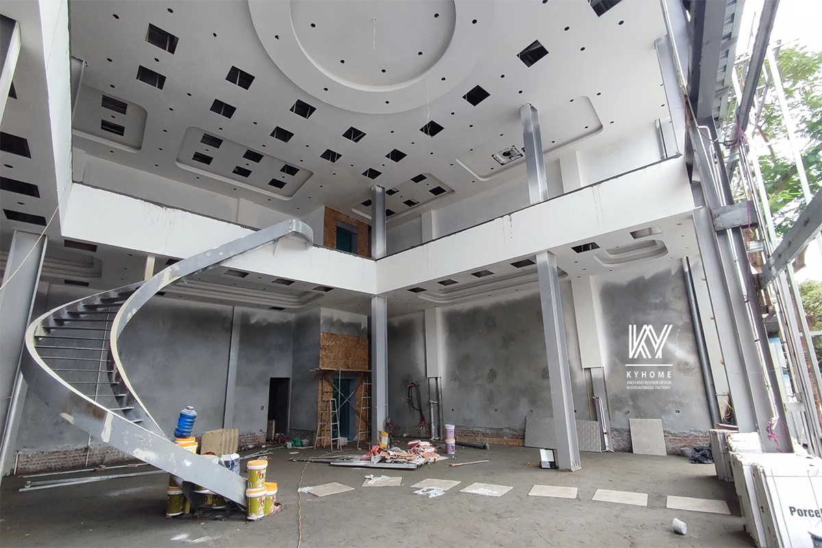 tầng 1 nhà lắp ghép showroom