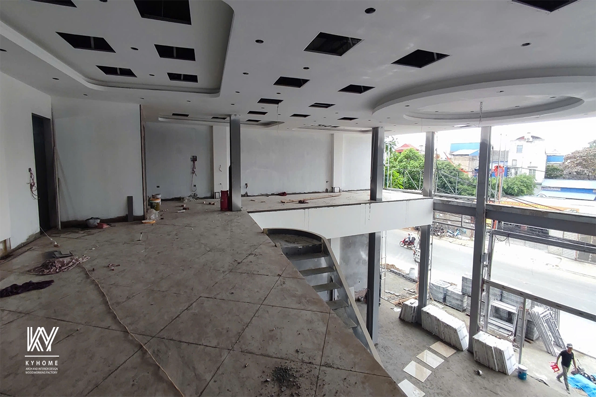 tầng 2 nhà lắp ghép showroom
